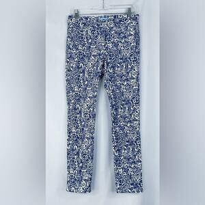 J. McLaughlin Women’s Lexi Jean Size 6 Garden Block Blue Beachy Coastal Designer